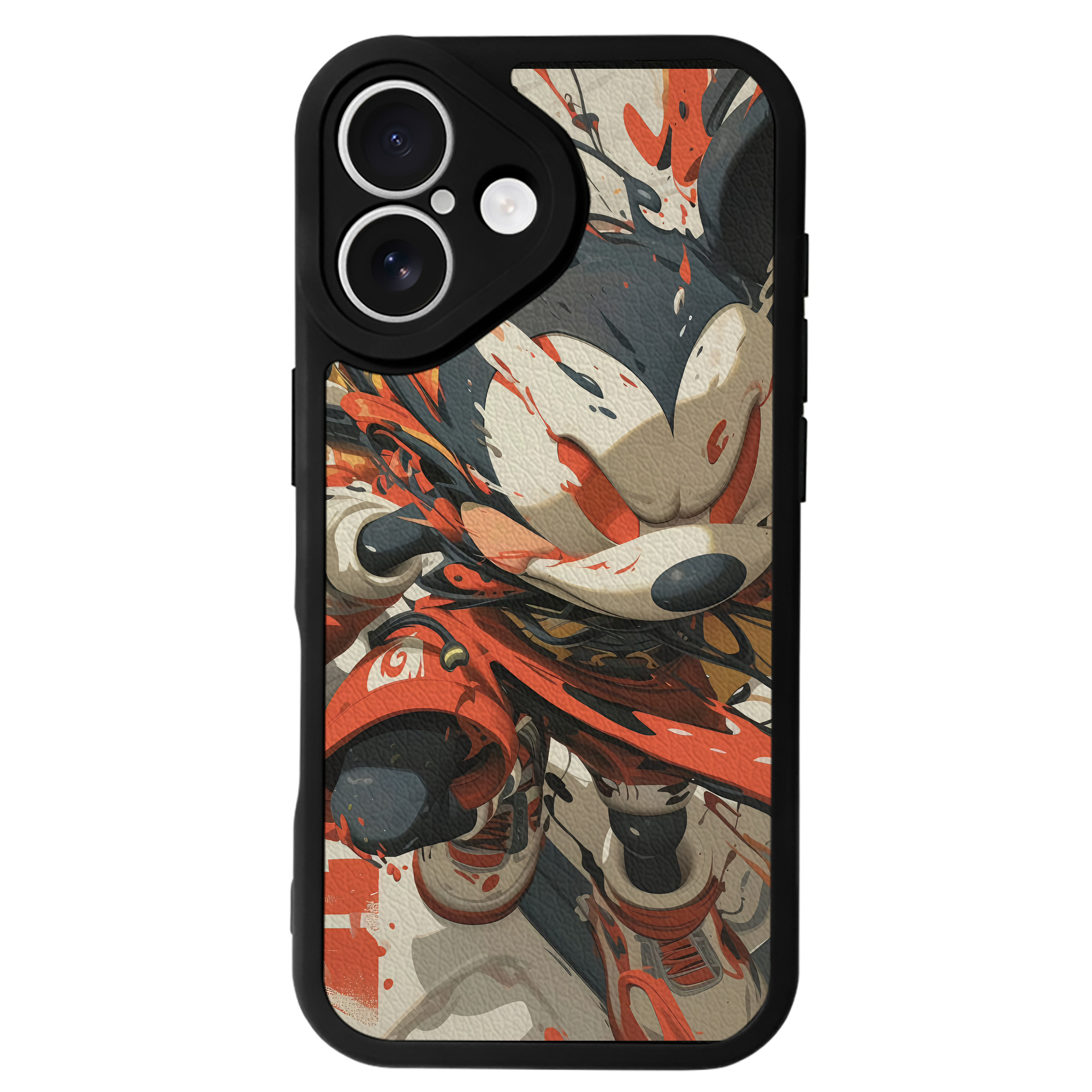 （画像用） ミッキーマウス Mickey Mouse 【iPhone 16シリーズ対応】シリコンスマホケース（レザー調） 材質：シリコン